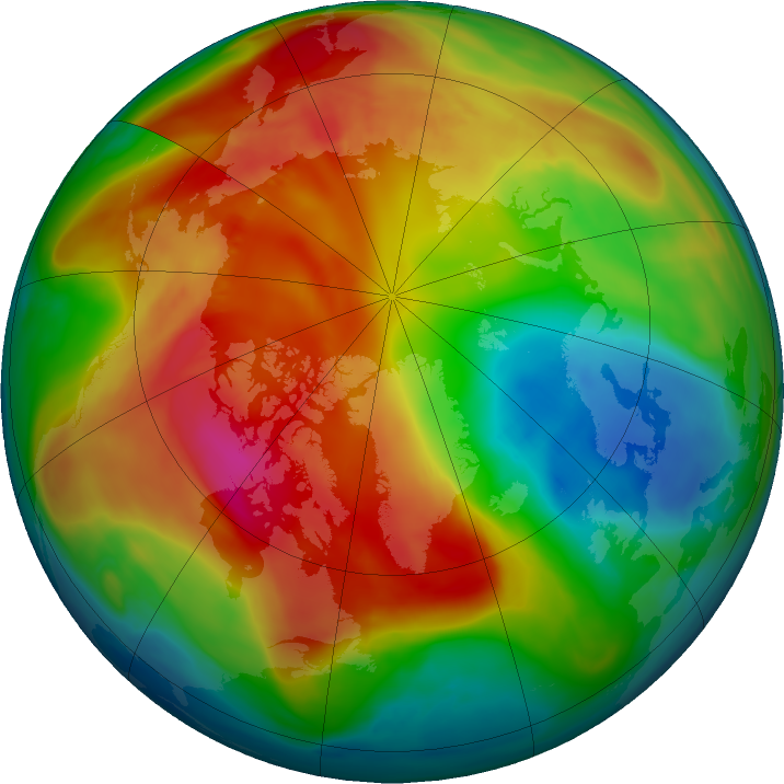 Arctic ozone map for 14 February 2023